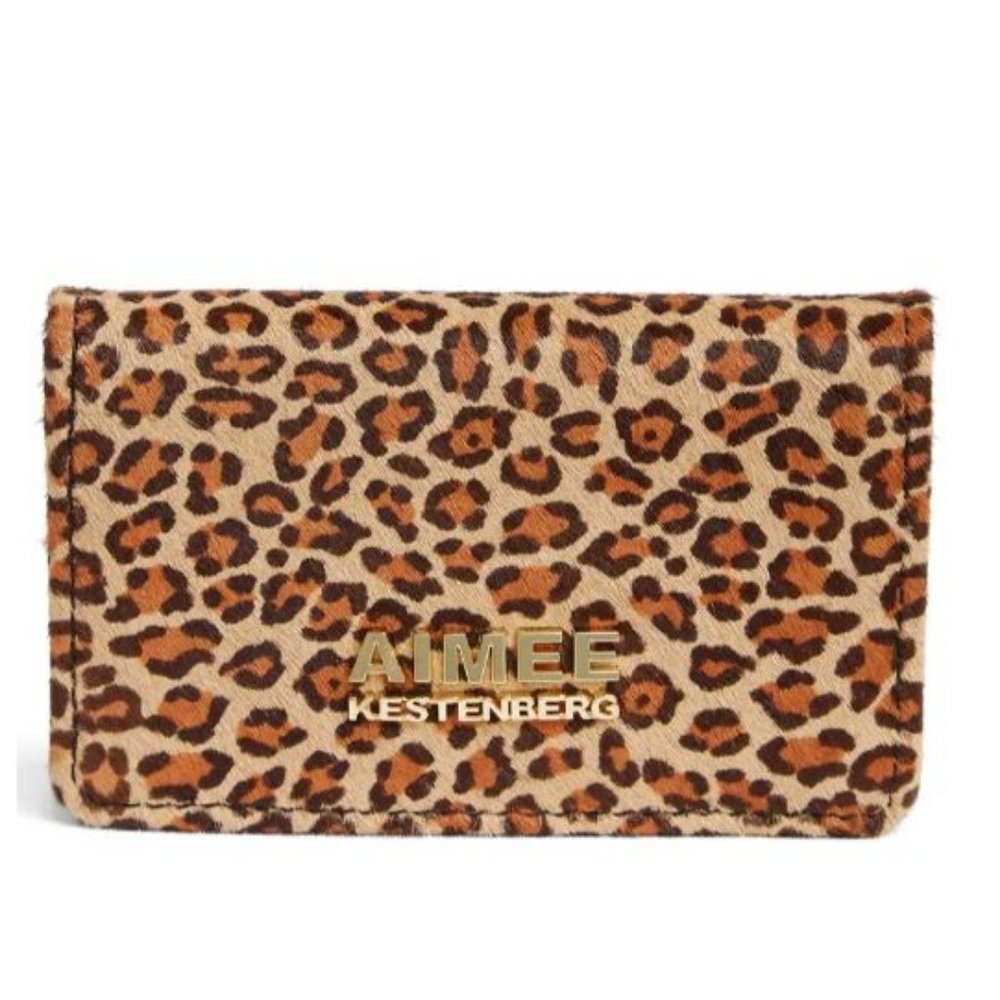 Aimee Kestenberg Leopard Print Haircalf Sammy Bi-fold Wallet